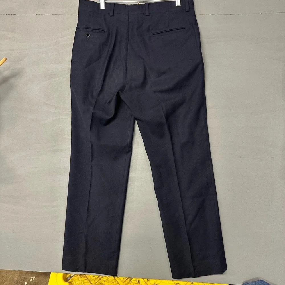 Pendleton Mens Navy Blue 100% Virgin Wool Dress Pants Slacks Made in USA Vintage